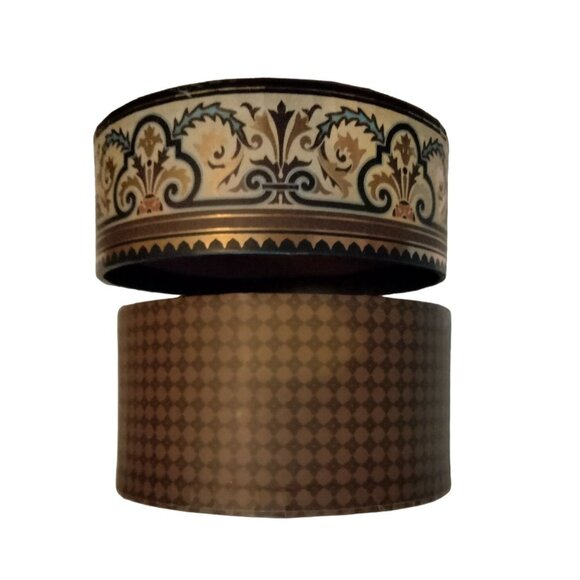 Punch Studio Trinket Gift Box Round Rococo Brown Cardboard Clear Window - Picture 5 of 11